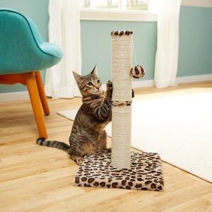 Frisco 21-in Sisal Cat Scratching Post with Toy, Cheetah, 1 count- BRAND NEW